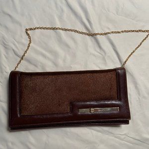 Vintage Leather and Calfskin Clutch